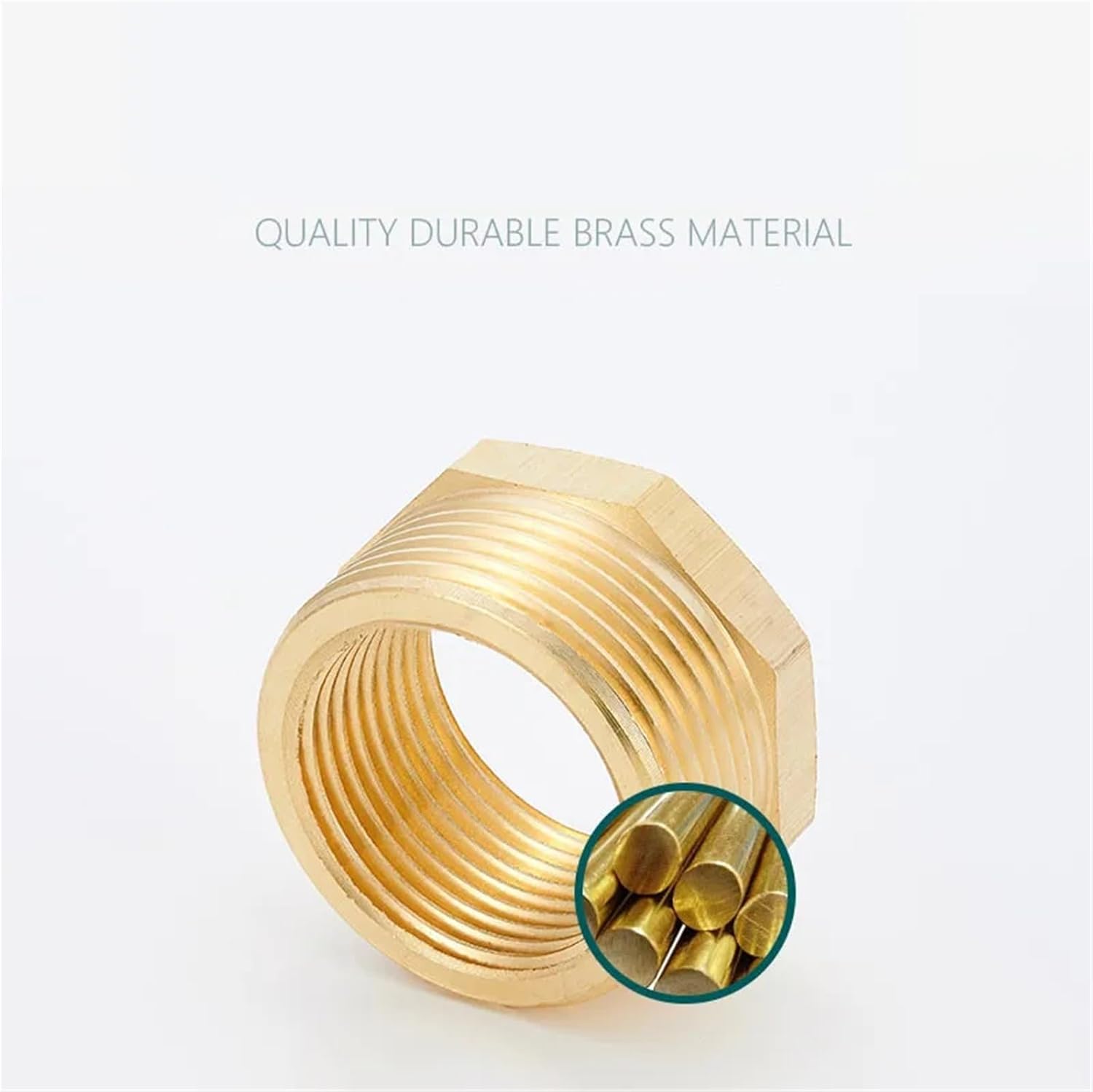 Brass Adapter Fitting Hexagon Bush Bushing Male To Female Connector 1/8" 1/4" 3/8" 1/2" 3/4" 1" 1Pcs(1l4F to 3l8M)