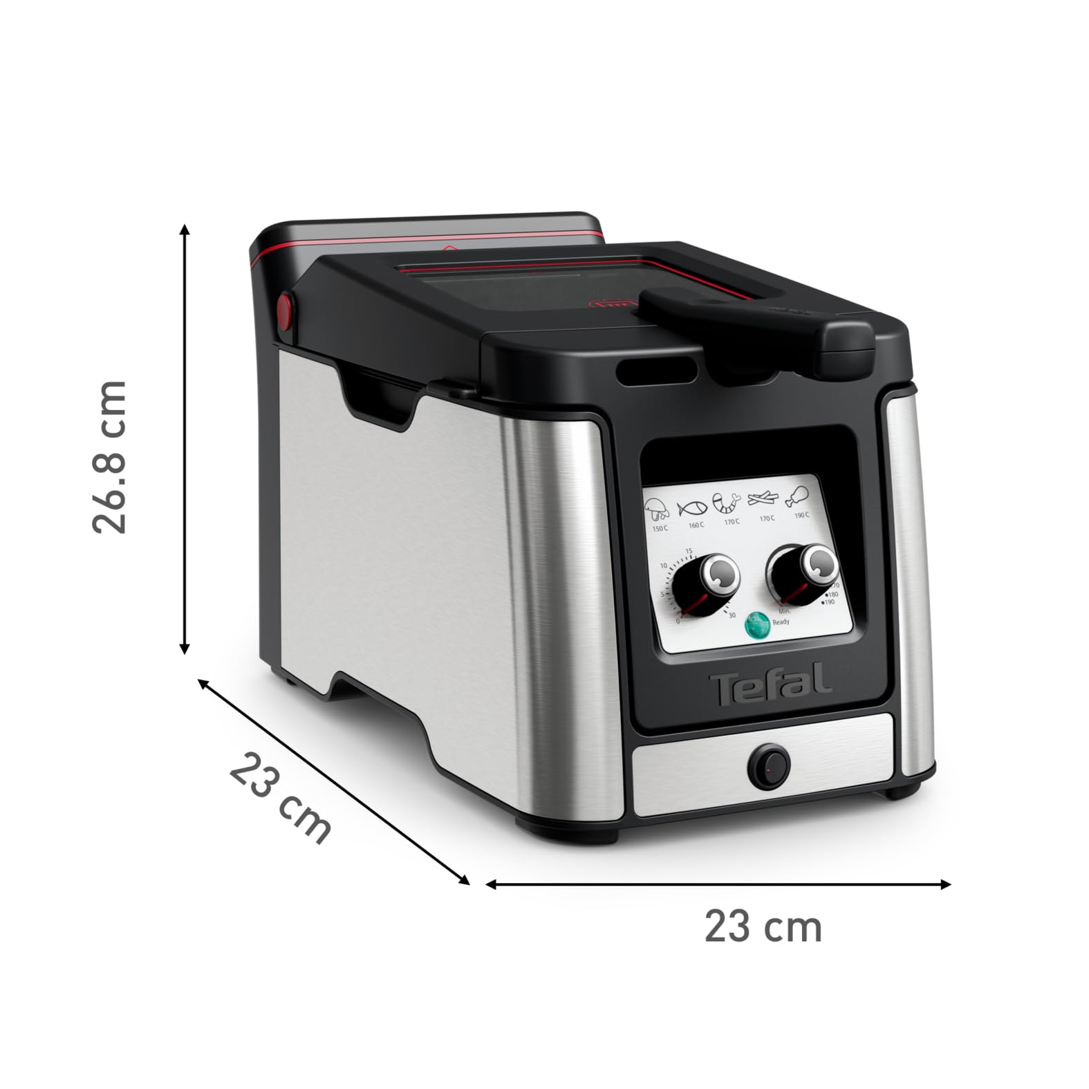 Tefal Clear Duo Friteuse bain d’huile, Moins de fumée et d'odeurs, Hublot anti-buée, Température réglable, Minuteur de 30 min, Grande capacité, Éléments amovibles compatibles lave-vaisselle FR600D10