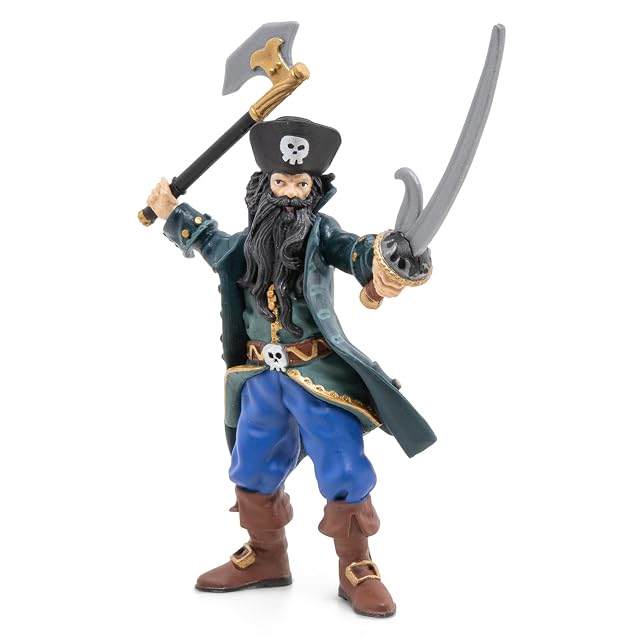 Foto 4 de 6 de Papo -Figuras pintadas a Mano -Piratas y Corsarios-Barbanegra-39477-Coleccionable -para Niños y Niñas de 3…