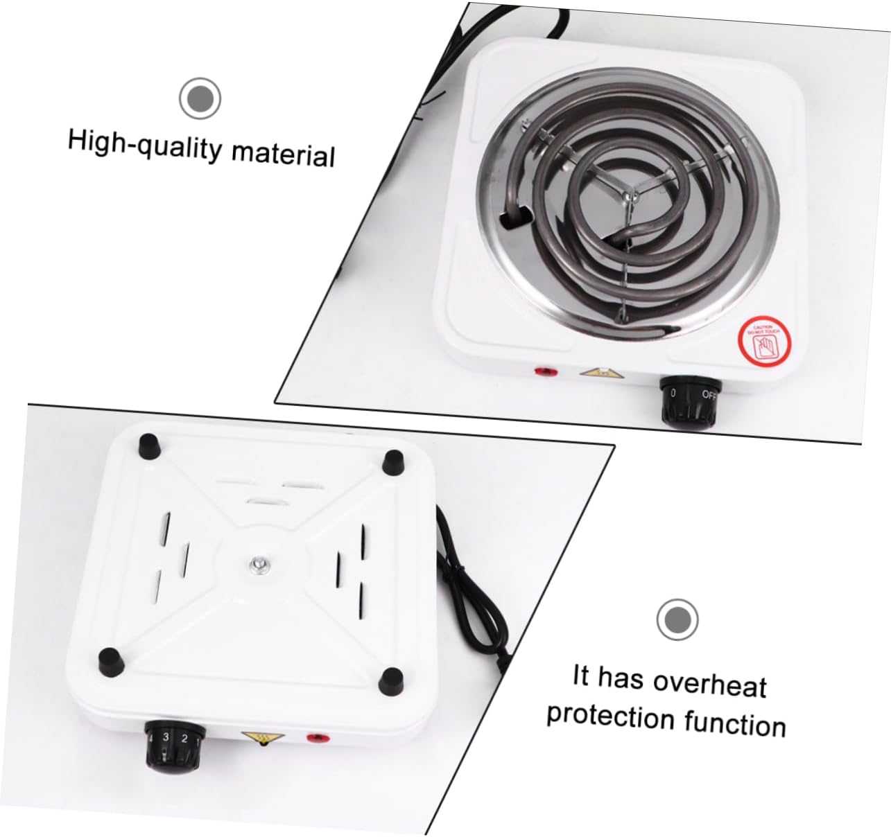 1000W Temperature Electric Heater Stove Compact Single Burner for Home Dorm Office Practical Portable Cooking Safe