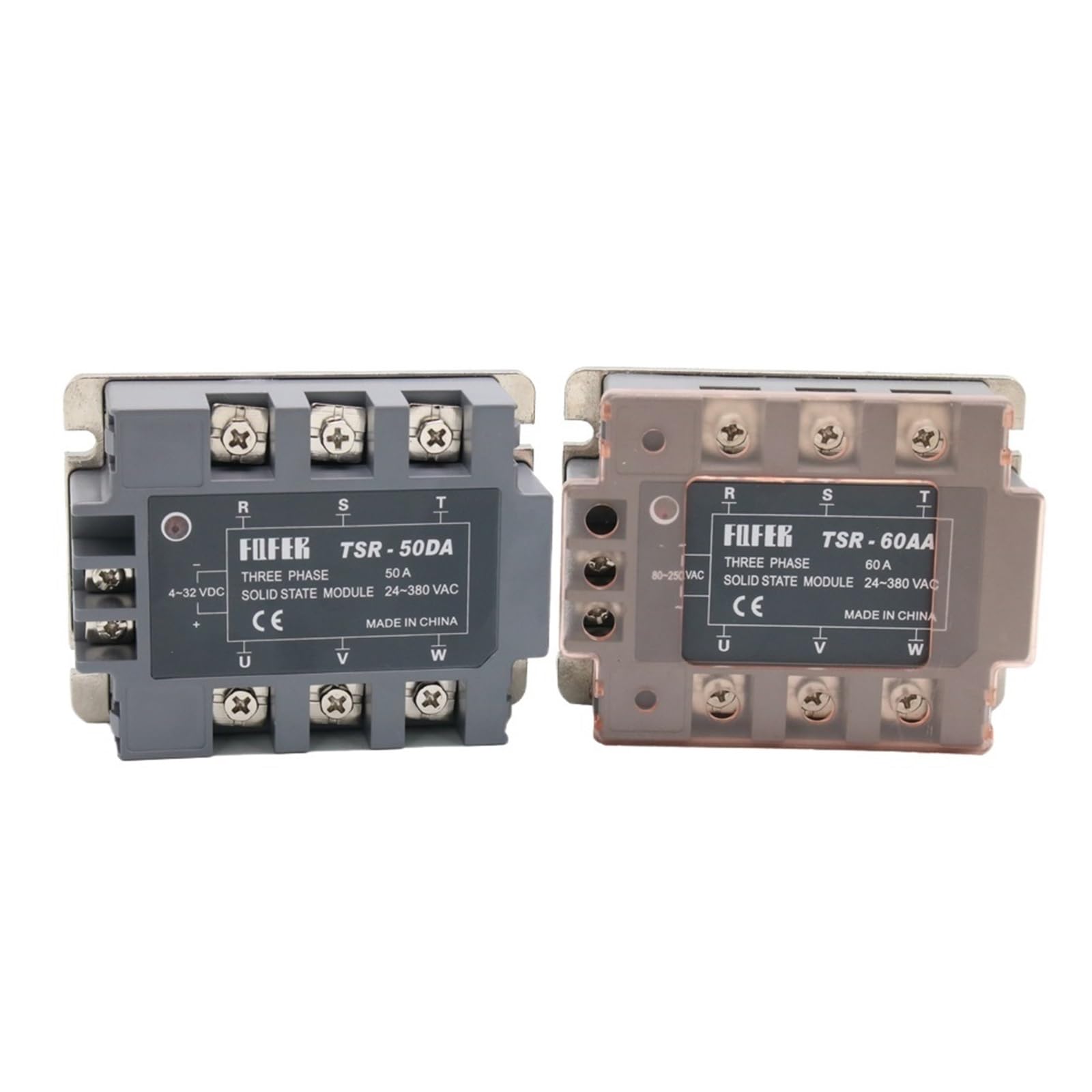 WEUSANXPL SSR-3 Phase DA AA DC-AC AC-AC 10A 25A 40A 50A 60A 75A 80A 100A Three Phase SSR Solid State Relay(50A)