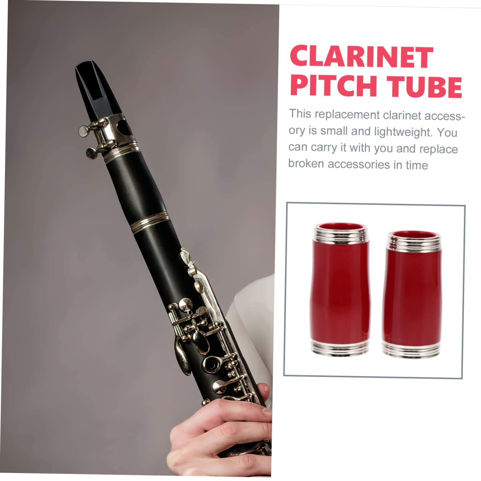 Kisangel 1Pair Clarinet Tuning Tube Durable High Pitch Clarinet Accessory for Music Practice Bright Color Sound Tuning Instrument for Schools and Concerts