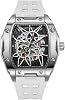 Men's Watches Automatic Mechanical Wristwatch Tonneau Hollow Design 30M Waterproof Luminous Self-Winding