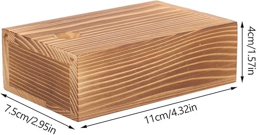 Miniatura 2 de EXCEART Caja de joyería portátil Estuche de anillo Estuche de almacenamiento de madera Estuche de collar Estuche de regalo Estuche de madera para