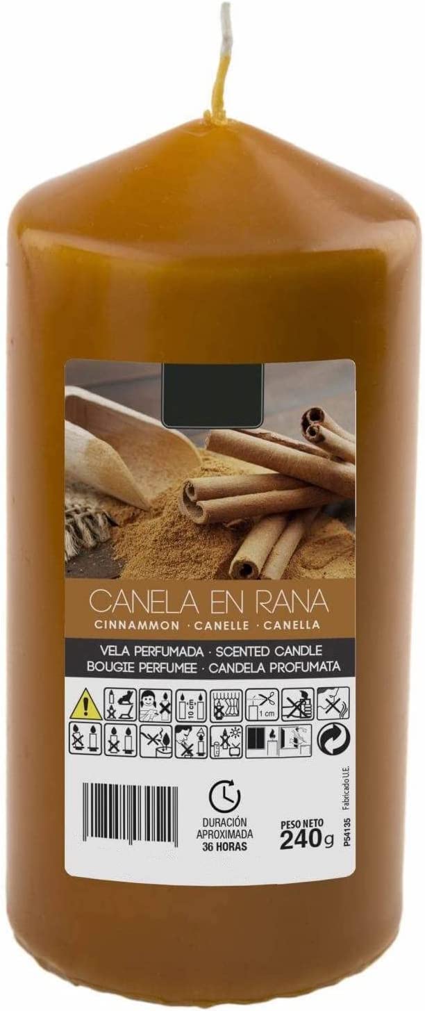Velas Taco Aroma Canela en Rama Perfumadas Grandes XXL 120 x 57 mm - Lote de 12 Unidades - Velones Aromáticos - Gran Duración y Delicado Aroma - 34-36 horas Duración - Aromaterapia por Velas