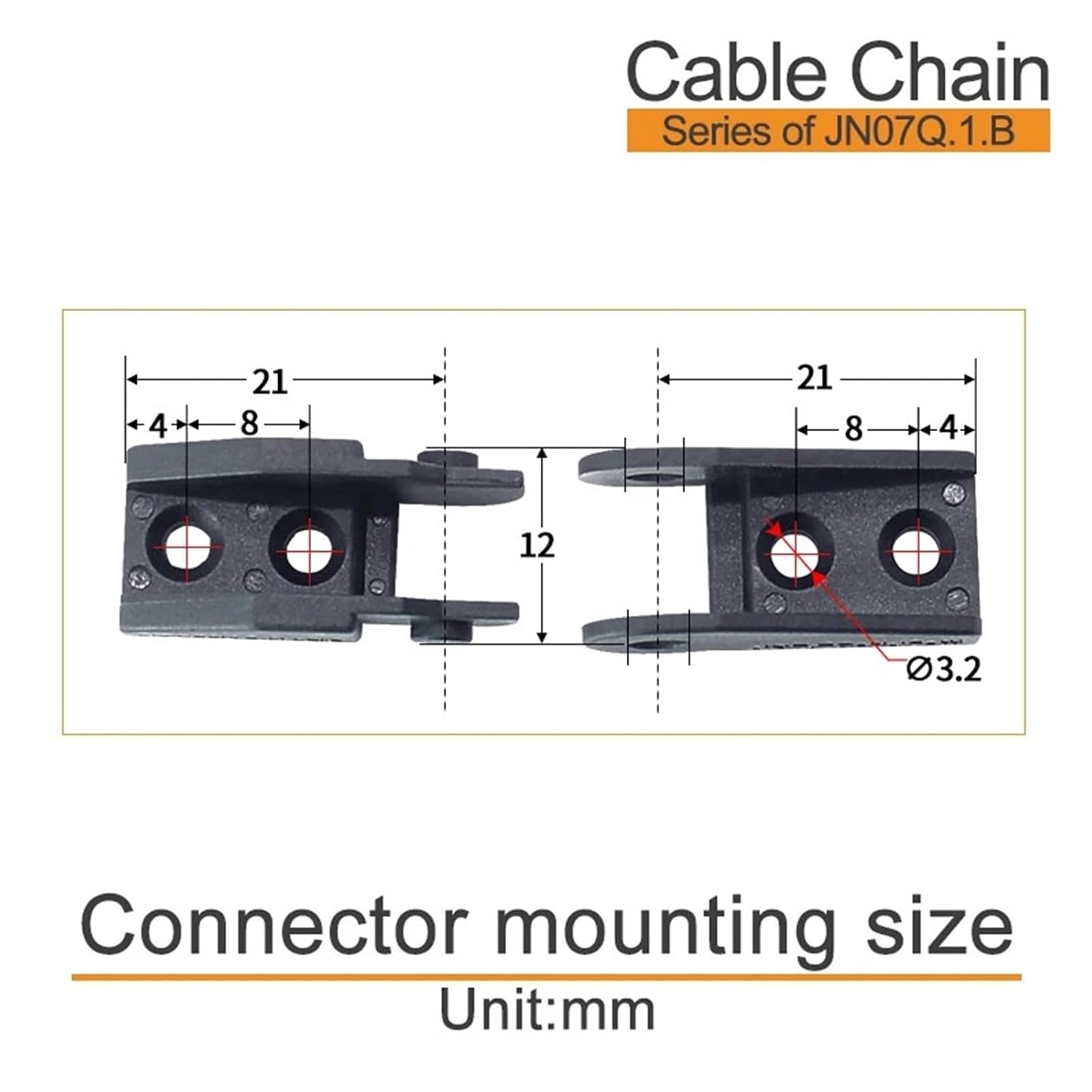 1meter Cable Drag Chain Bridge Type Cannot be Opened Series 07Q.1.B 7 * 7 Bending Radius R15 18 28(28mm)