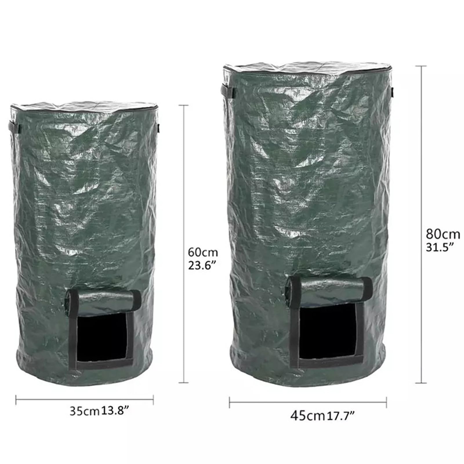 Bidone per Compost Pieghevole da 2 Pezzi, Sacco per rifiuti da Giardino, Sacco per rifiuti Riutilizzabile per Foglie da Giardino per impieghi gravosi,34 Gallon