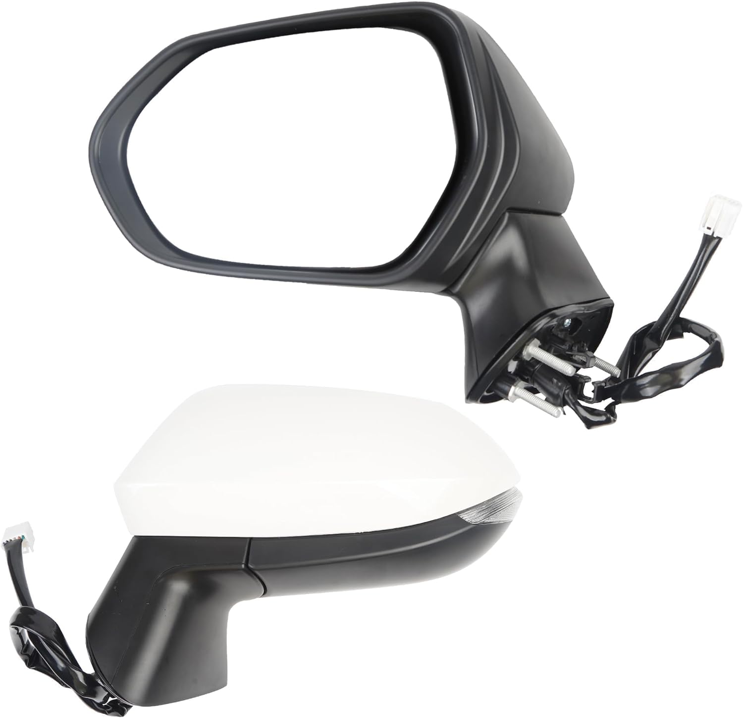 Dasbecan Driver Side Mirror Black Compatible with 2020-2025 Toyota Corolla SE& SE Nightshade Heated Manual Fold Power Adjustment w/Turn Signal Left Door Rear View Mirror Assembly 6PINS # 87940-12G00