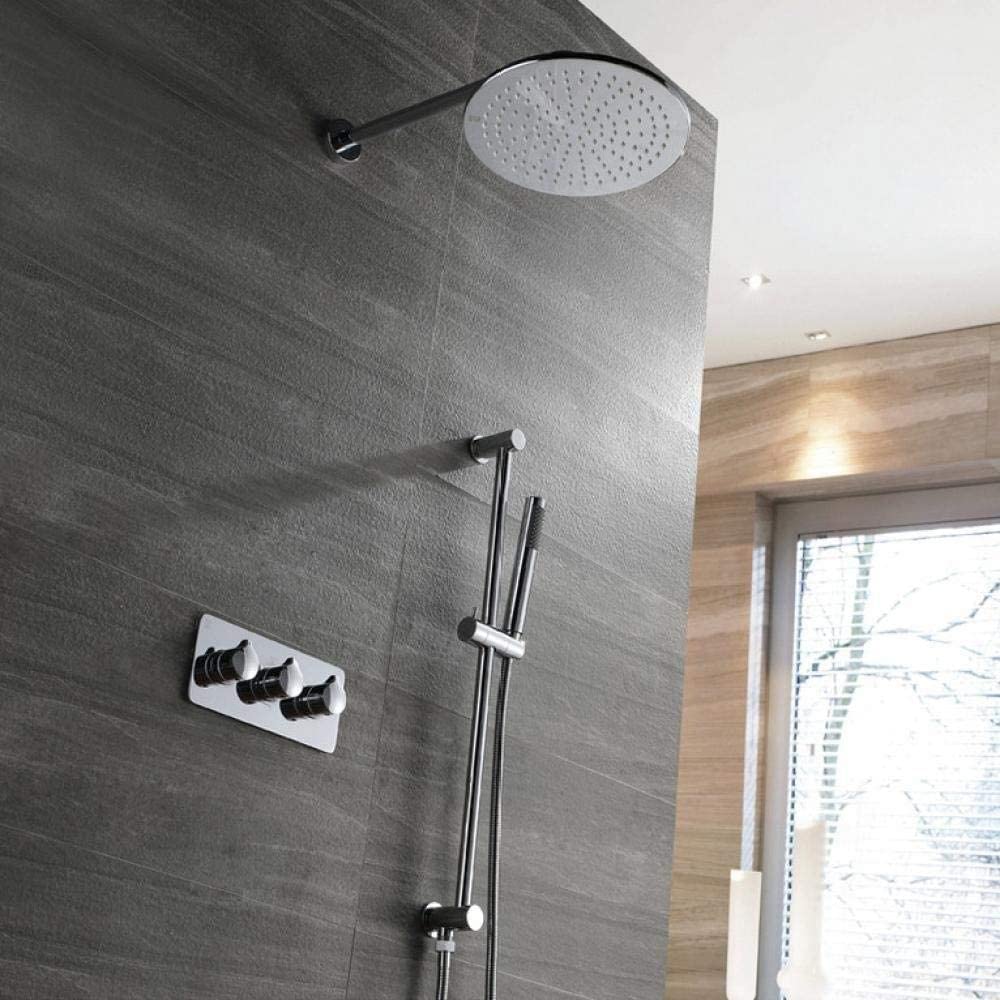 Ensemble de douche en laiton rond avec pommeau pluie élégant pour salle de bain chic