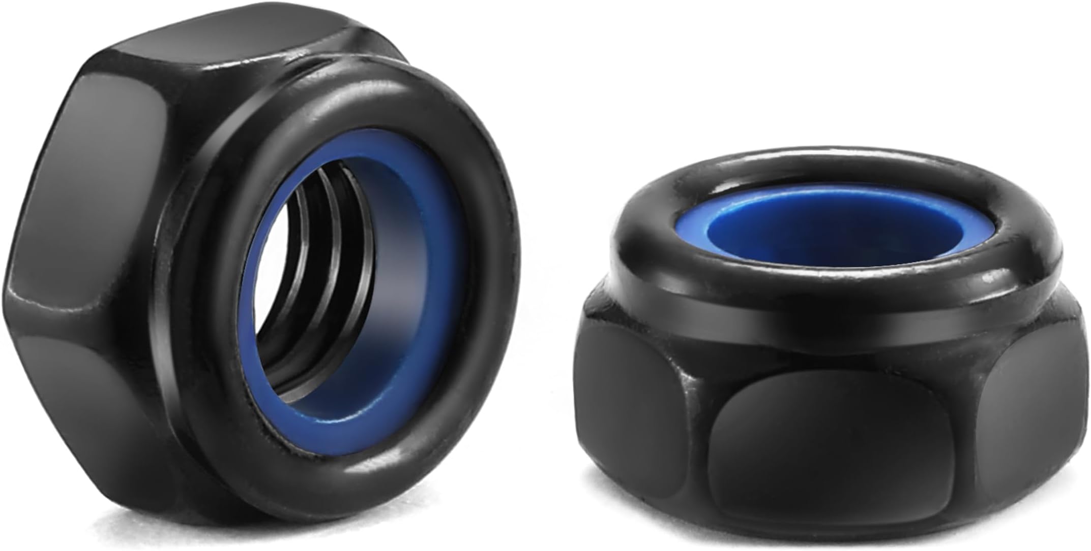 - M6 x 1.0mm Nylon Insert Hex Lock Nuts 50Pcs 304 Stainless Steel Locknuts, Hex Drive, Black Oxide by SG TZH