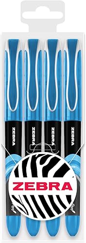 Zebra Fuente - Pluma estilográfica desechable, punta fina de 0.039 pulgadas, ancho de lĂnea, 4 unidades, color verde azulado Zebra Fuente - Pluma estilográfica desechable, punta fina de 0.039 pulgadas, ancho de lĂnea, 4 unidades, color verde azulado