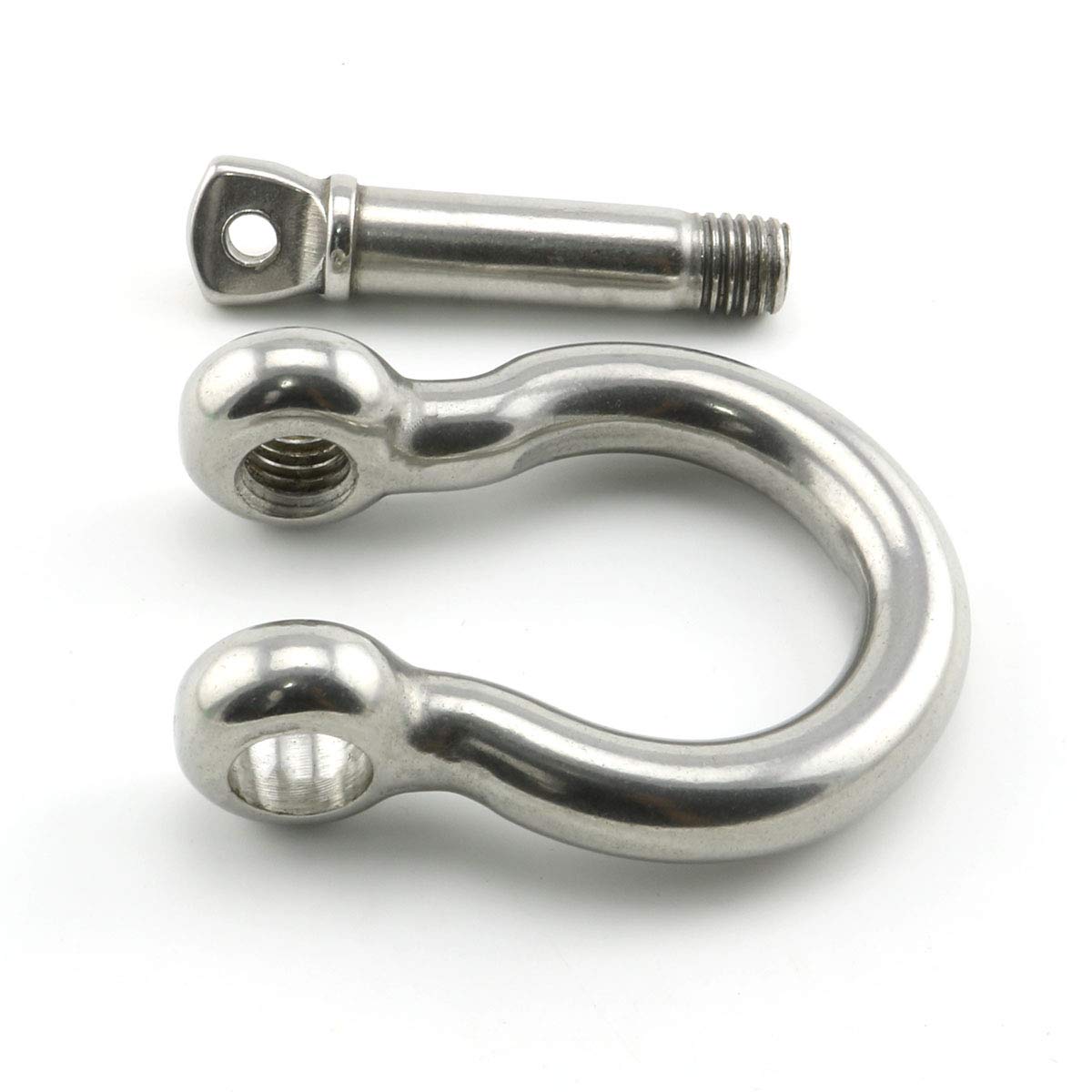 Heyous 1/2 Inch 12mm Screw Pin Anchor Shackle Stainless Steel Heavy Duty Bow Shape Load Clamp for Chains Wirerope Lifting Paracord Outdoor Camping Survival Rope Bracelets - Image 4