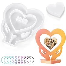 Heart Mold, 2 Pcs Photo Frame Epoxy Resin Molds with 10 Chains | Resin Molds Silicone for DIY Photo Display, Wedding Decor, Home Decoration, Memory Keepsake