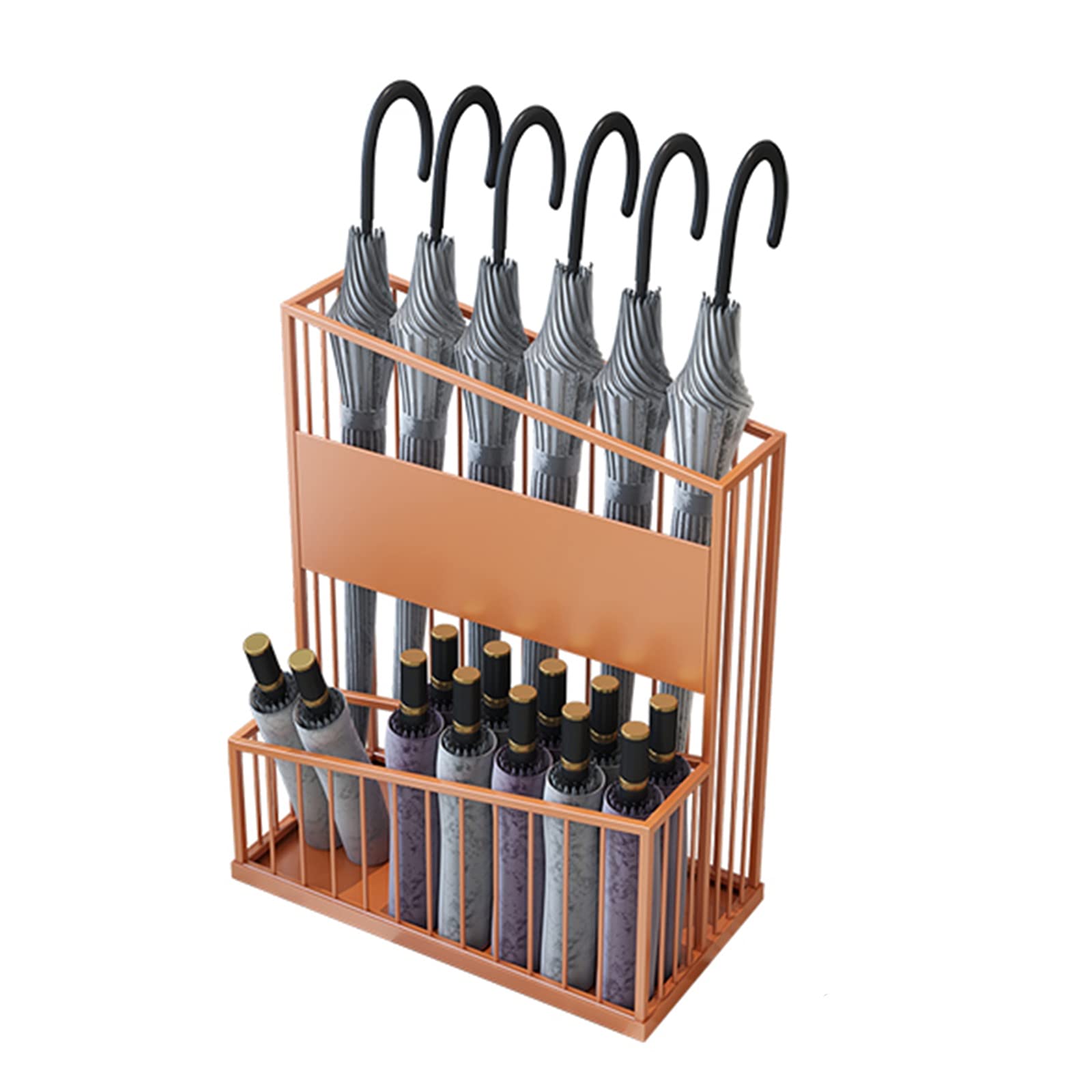 Porte-parapluies orange en métal pour 16-20 pièces