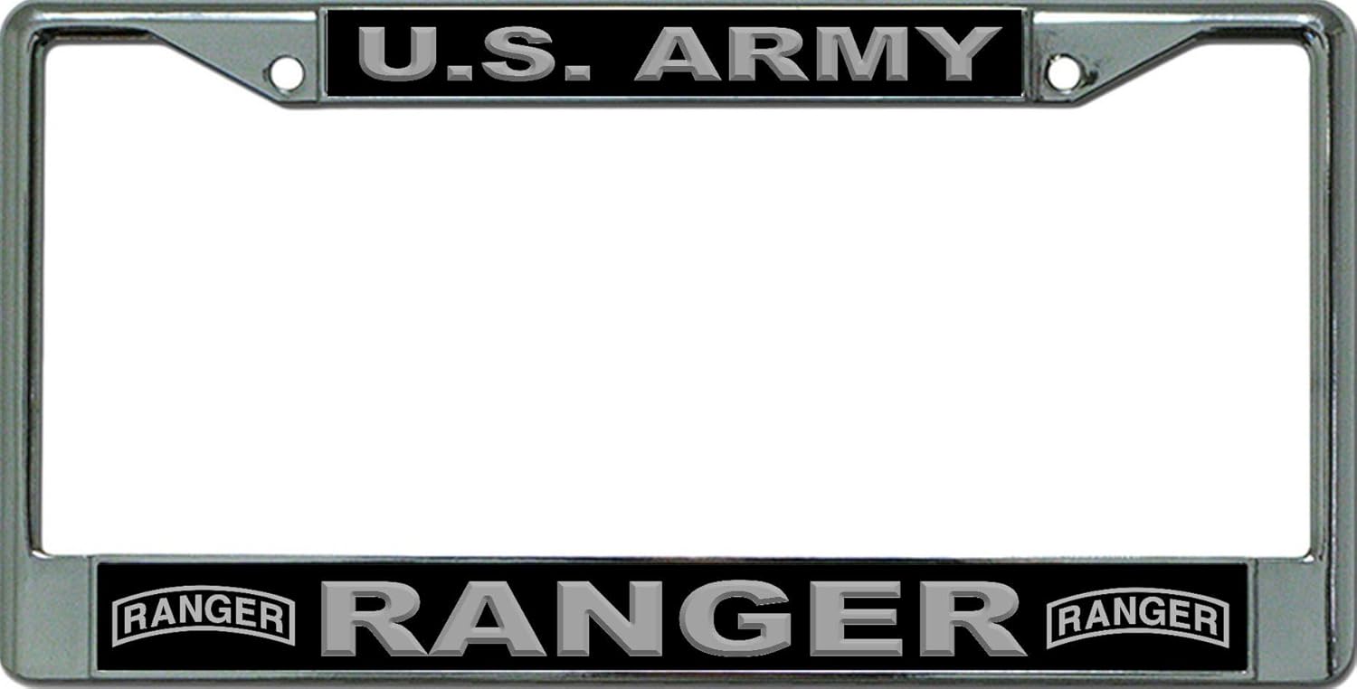 U.S. Army Ranger in Gray Chrome License Plate Frame