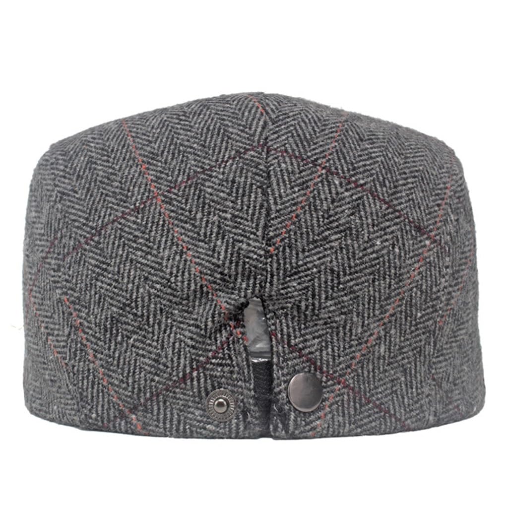 Tweed Beret Men's Warm Duck Tongue Cap Colour Check Newsboy Cap
