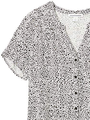 Amazon Essentials Women's Short-Sleeve Woven Blouse, Leopard, Large #TOP5