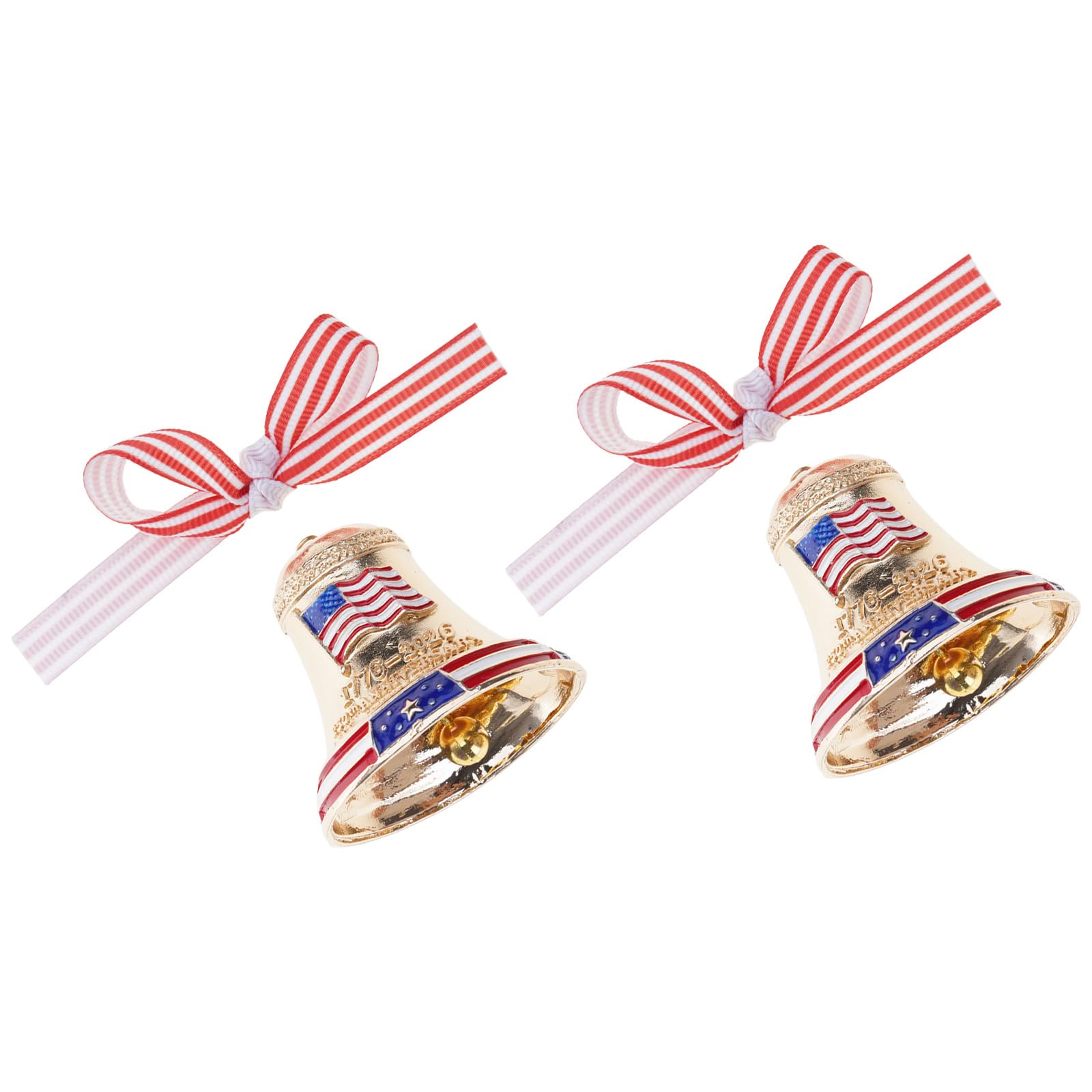 Jazuaiao 250th Anniversary Metal Bells Ornament for Christmas Tree, Mantels, Holiday Festival Decorations Metal Christmas Bells Decoration
