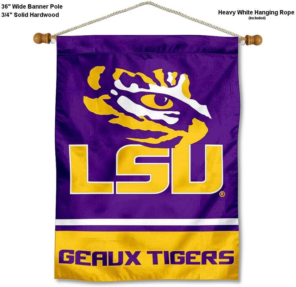 Louisiana State LSU Tigers Eye Banner with Hanging Pole