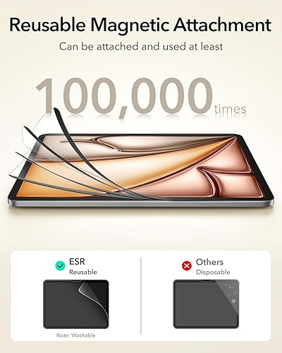 Vista 15 de ESR Paper-Feel - Protector de pantalla magnético para iPad A16 de 11ª/10ª generación (11 pulgadas/10.9, 2025/2022), escribe y dibuja como en papel