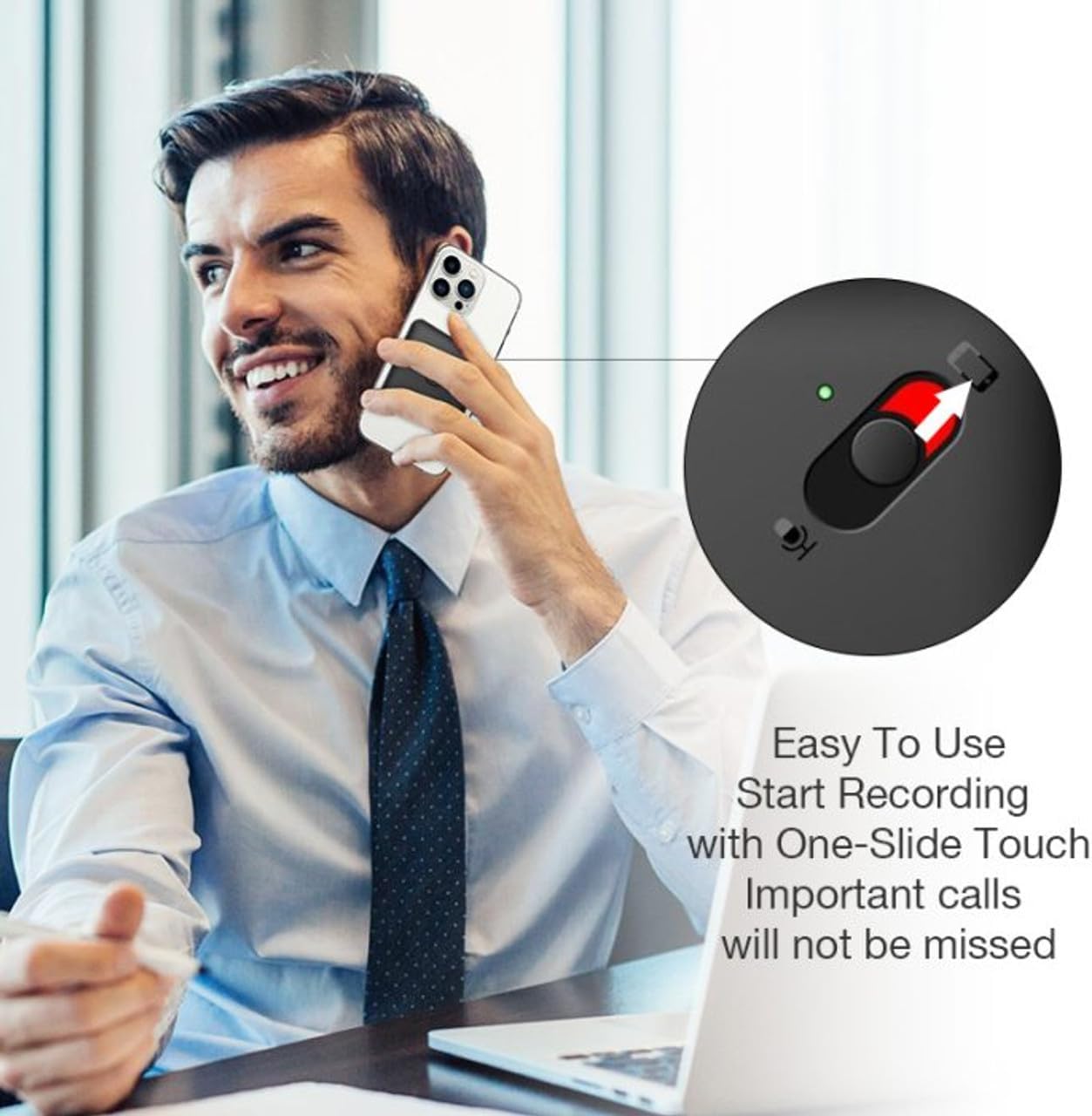 Spy Associates Mobile Phone Dual-Mode Vibration & Voice Recorder - Discreet Call and Conversation Recording Device