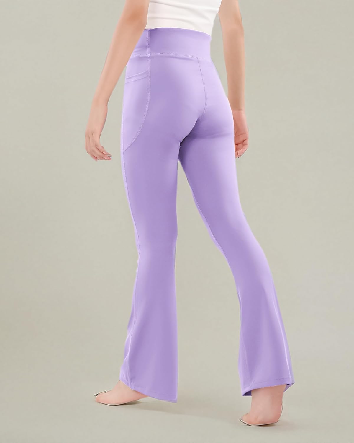 BOOPH Girls Flare Leggings with Pockets Cross-Waist High Waisted Yoga Pants Bell Bottoms Athletic Pants - Image 8