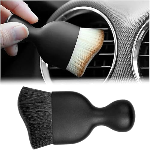 AICEL Cepillo de detalles para automóvil, cepillo para quitar el polvo interior del automóvil, herramienta de limpieza de cerdas suaves para