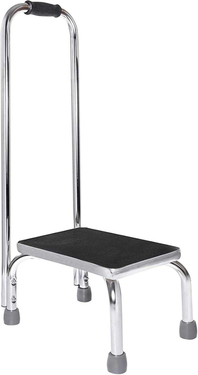 Vaunn Medical Foot Step Stool with Anti-Skid Rubber Platform, Chrome Plated Stool : Everything Else