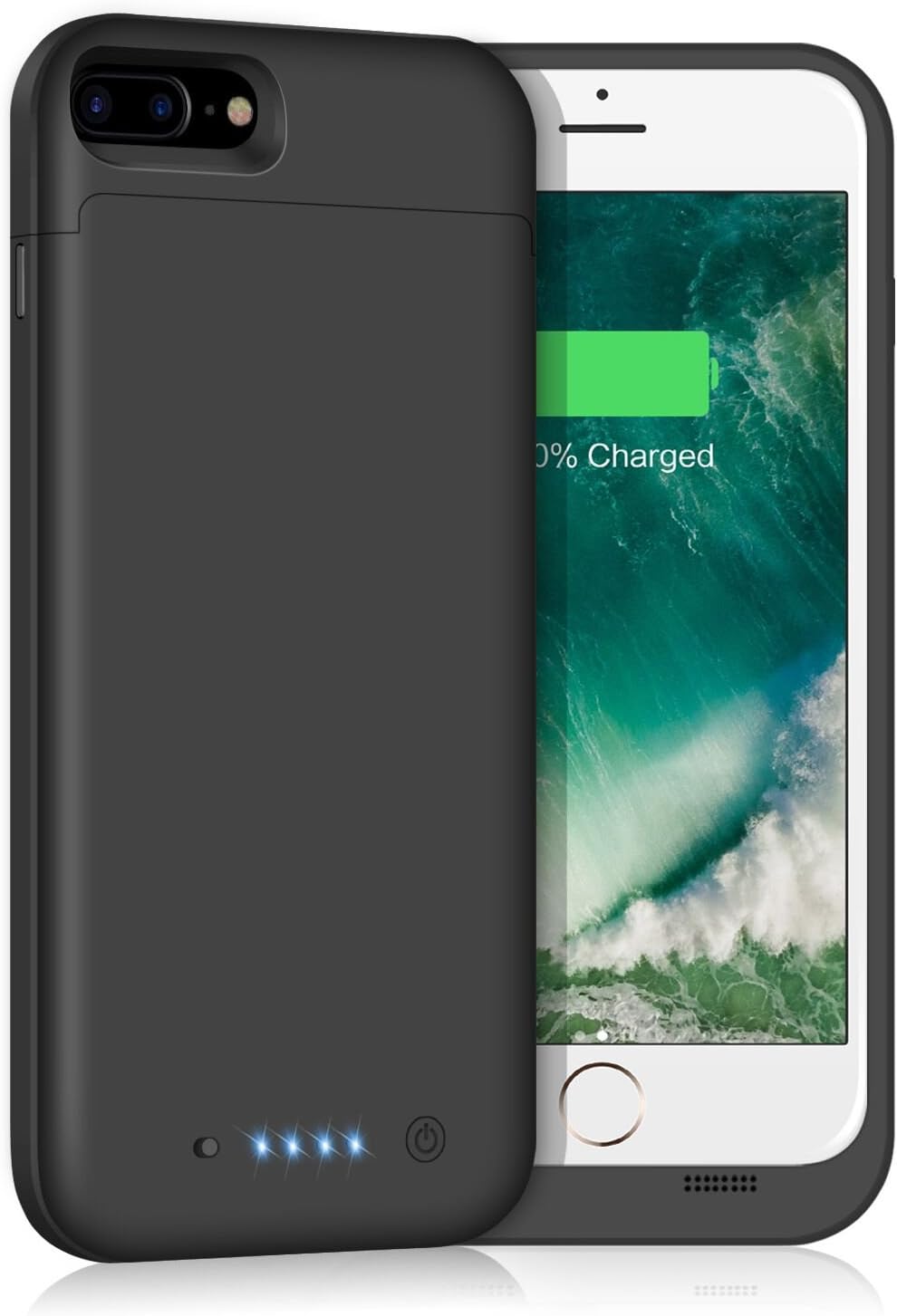 Battery Case for iPhone 8 plus/7plus,7000mAh Protective Rechargeable Charger Case External Battery Pack for iPhone 7plus/8plus Portable Backup Charging Case Battery Power Bank (5.5 inch) (Black)