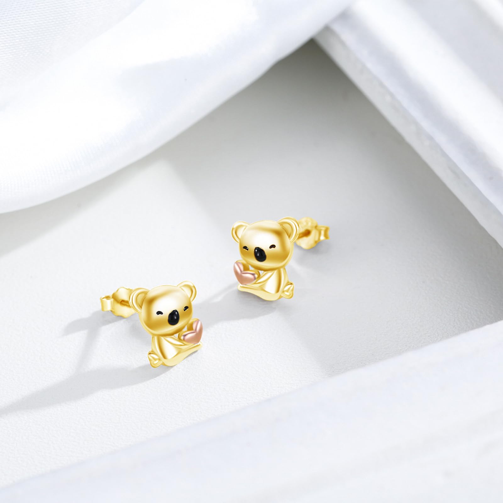 REDSUN - Orecchini a perno a forma di koala, in argento Sterling 925, con koala, con animali e koala, per donne, bambini