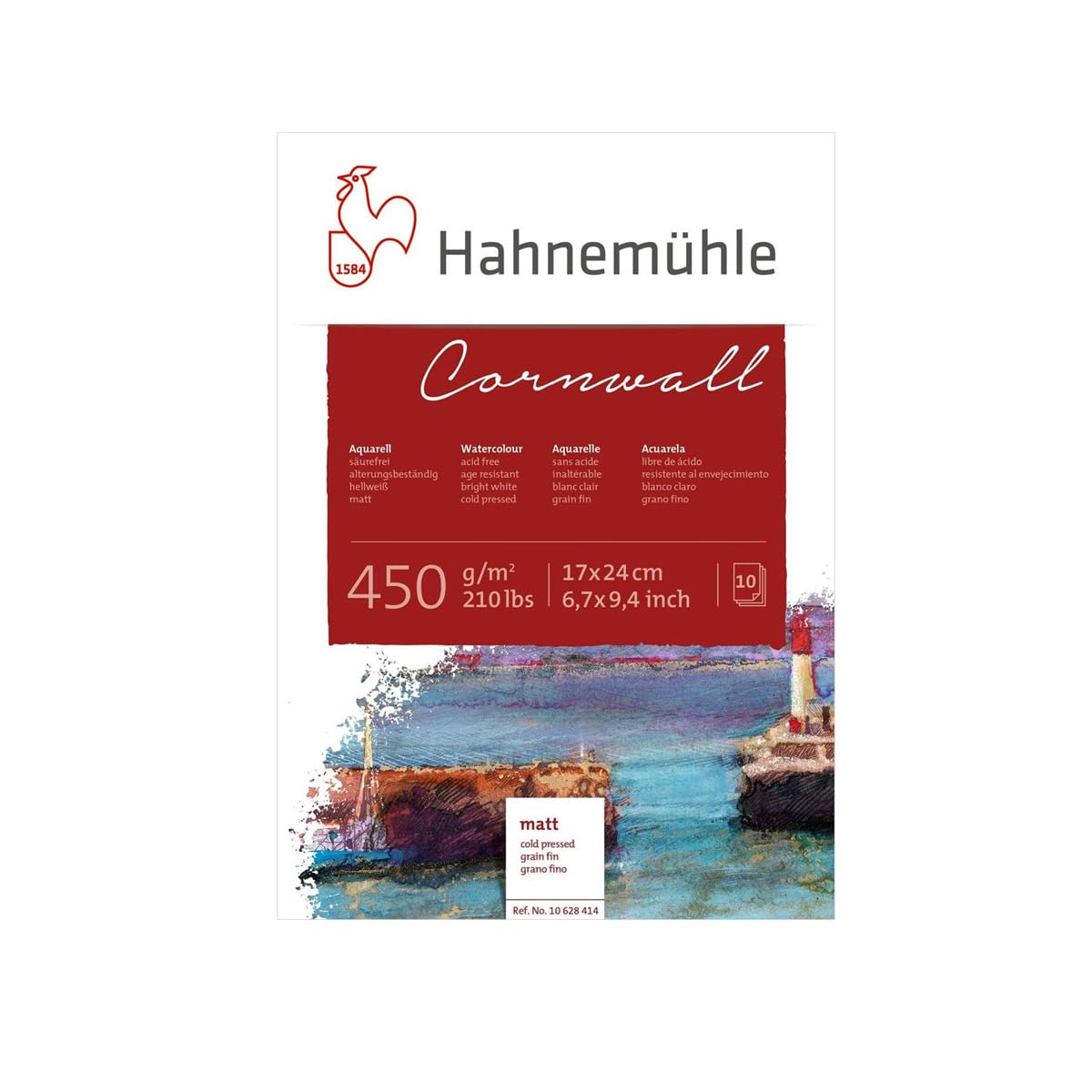 Hahnemuhle Cornwall 450gsm Block - 17 x 24cm Rough