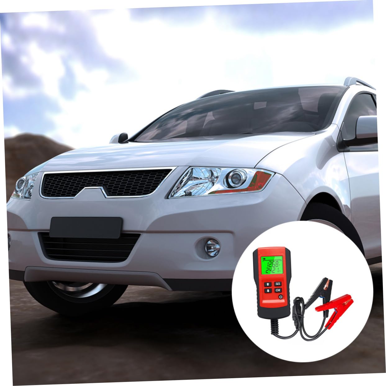 Car Battery Tester Analyzer Tool Compact LCD Display Accurate Voltage Resistance Measurement Automotive Battery Diagnostics for Cars Trucks and Suvs