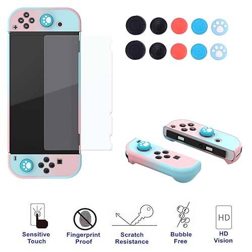 Miniatura 4 de COMCOOL Dockable Case for Nintendo Switch OLED - 9 FT Military Grade Drop Protection with Tempered Glass Screen Protector and Thumb Grips Protective