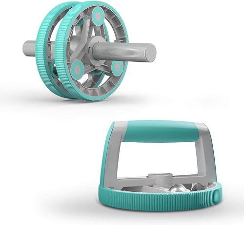 Holleyweb Kit de rueda de rodillo abdominal 14 en 1 para entrenamiento de fuerza abdominal y central, equipo perfecto de gimnasio en casa para