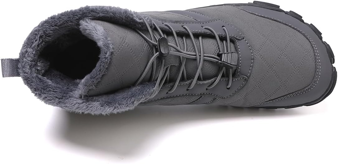 Hike Winter Barefoot Boots Womens Mens, Minimalist Warm Zero Drop Snow Booties Slip On Footwear, Wide Toe Waterproof Barefoot Hiking Shoes Outdoor