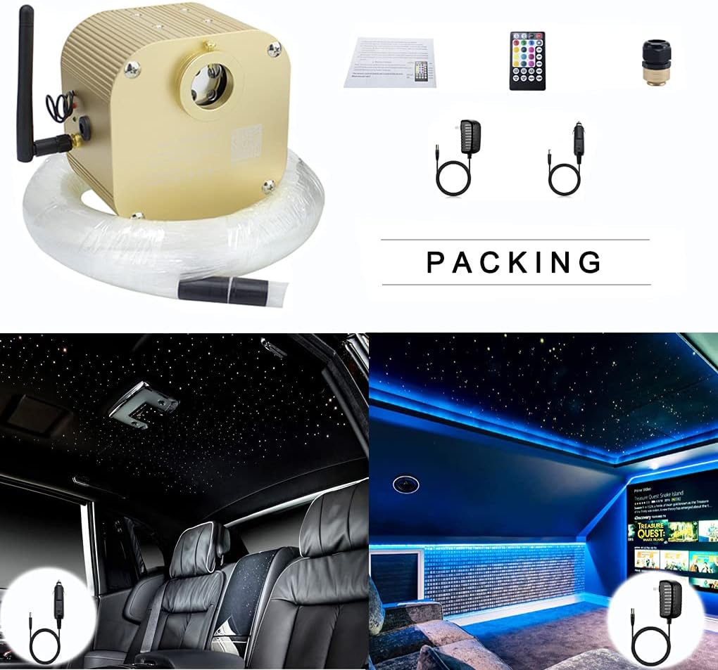 Exсluѕіvе Dіѕсоunt 70% Prісе AZIMOM Bluetooth/APP Control 16W Twinkle Fiber Optic Lights Star Ceiling Lighting Kits 550pcs*0.03in13.1ft Fiber Strands RGBW Music Sound Control Light Engine Home Indoor Car Interior Decor Suреr Brаndѕ AZIMOM Bluetooth/APP Control 16W Twinkle Fiber Optic Lights Star Ceiling Lighting Kits 550pcs*0.03in13.1ft Fiber Strands RGBW Music Sound Control Light Engine Home Indoor Car Interior Decor