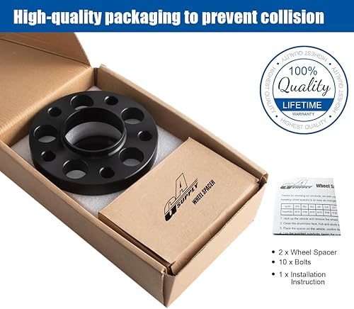 Vista 7 de GAsupply 2 espaciadores de rueda de 0.197 x 4.724 in, 0.78 pulgadas de orificio espaciador forjado, paso de rosca M12x1.5 con pernos de oreja