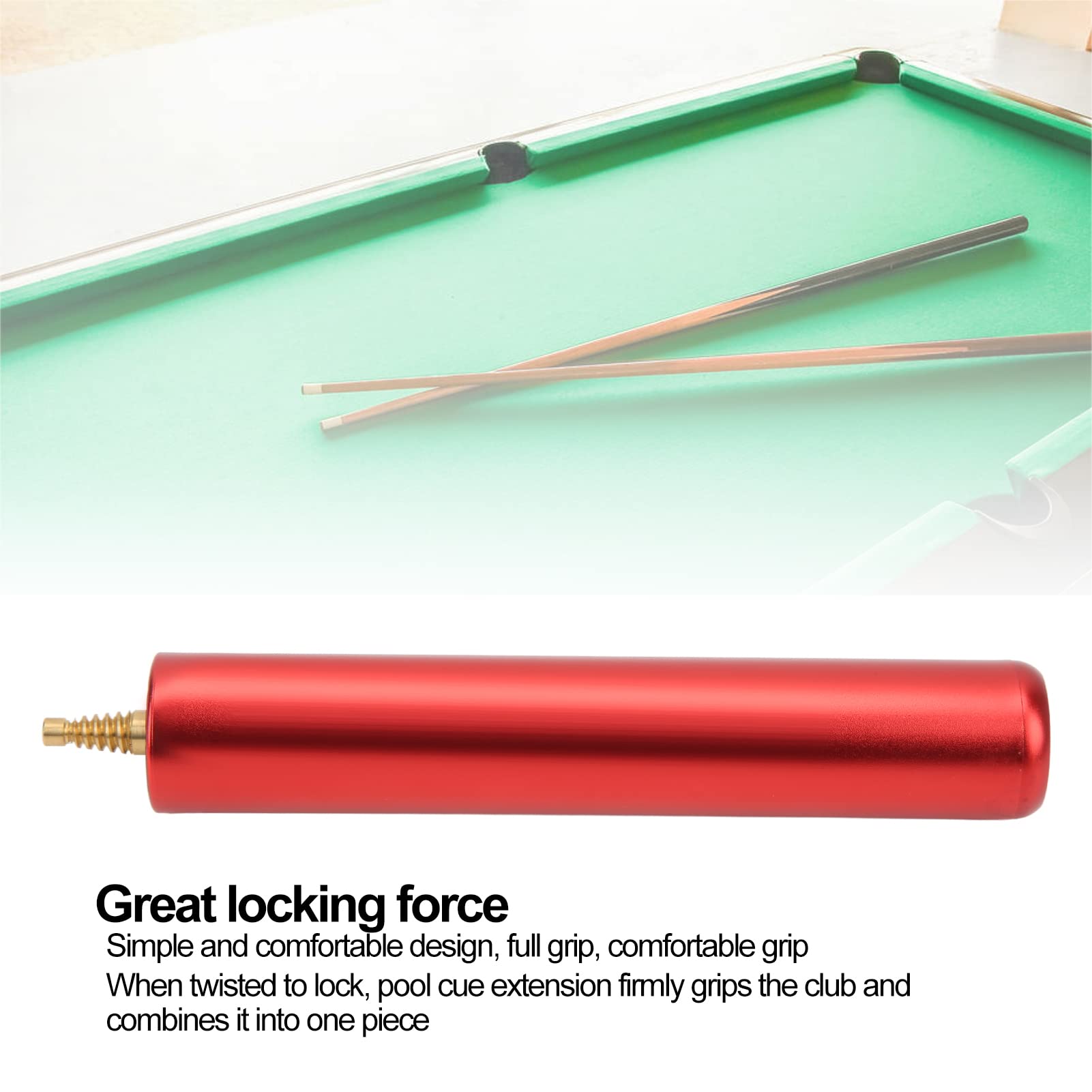 Aluminum Alloy 6 Inch Snooker Cue Extension,Pool Cue Extension,Billiards Accessory Billiards Pool Cue Extension, for Professional Enthusiast Lovers Athlete(red)