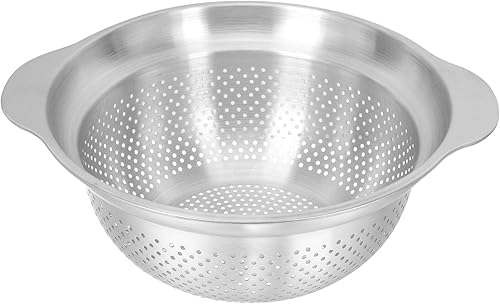Miniatura 1 de Thickened Stainless Steel Colander Strainer with Deep Basin and Reinforced Bottom for Efficient Draining and Washing of Pasta Fruits and Vegetables