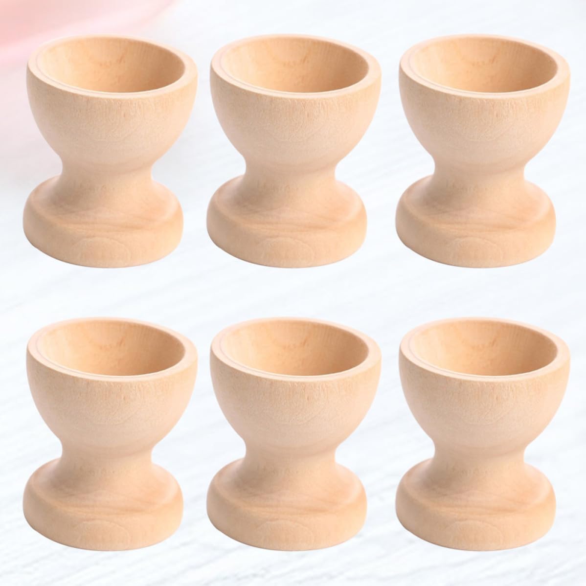 6pcs Wooden Egg Holder for Eggs, Tabletop Kitchen Egg Cup Tray