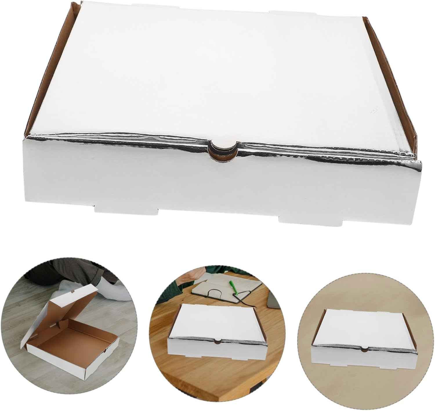 Veemoon 10pcs Corrugated Pizza Boxes Bulk Pizza Slice Boxes Lids Takeout Containers for Restaurant Supply