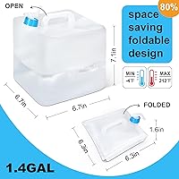 Vista 3 de 2 Pack Collapsible Water Container with Spigot, Foldable Cube Water Jugs Portable Water Storage for Outdoors Camping Hiking Disaster Preparedness &