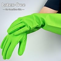 Vista 3 de Cleanbear Reusable Dish Washing Rubber Glove Set of 3, Household Cleaning Gloves for Washing