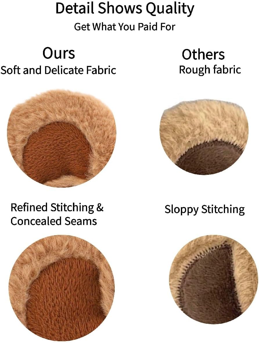 Brown Bear Ears Headband Fluffy Chipmunk Ears Headband, Fashion Hairband Bear Ear for Makeup Adults,Movable Ears Design
