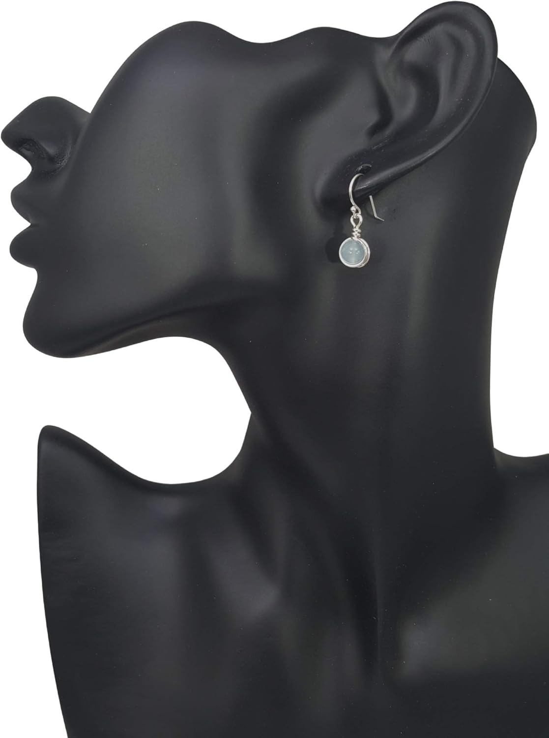 Sterling Silver Aquamarine Drop Earrings, Handmade Natural Gemstone Dangle Jewelry, March Birthstone