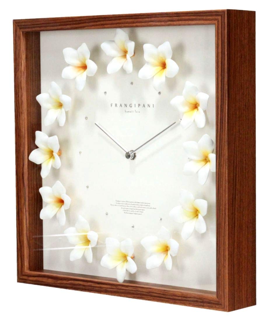 FrangiPani Clock　掛け時計　プルメリア　ピンク　ハワイアン 人気のプルメリアを文字盤にあしらった掛け時計 FrangiPani