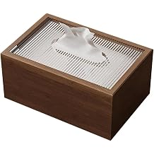 Wooden Tissue Box with Acrylic Lid, Chinese Style, Desktop Napkin Organizer, Multi-Functional Paper Box Cover, Bathroom Tissue Holder