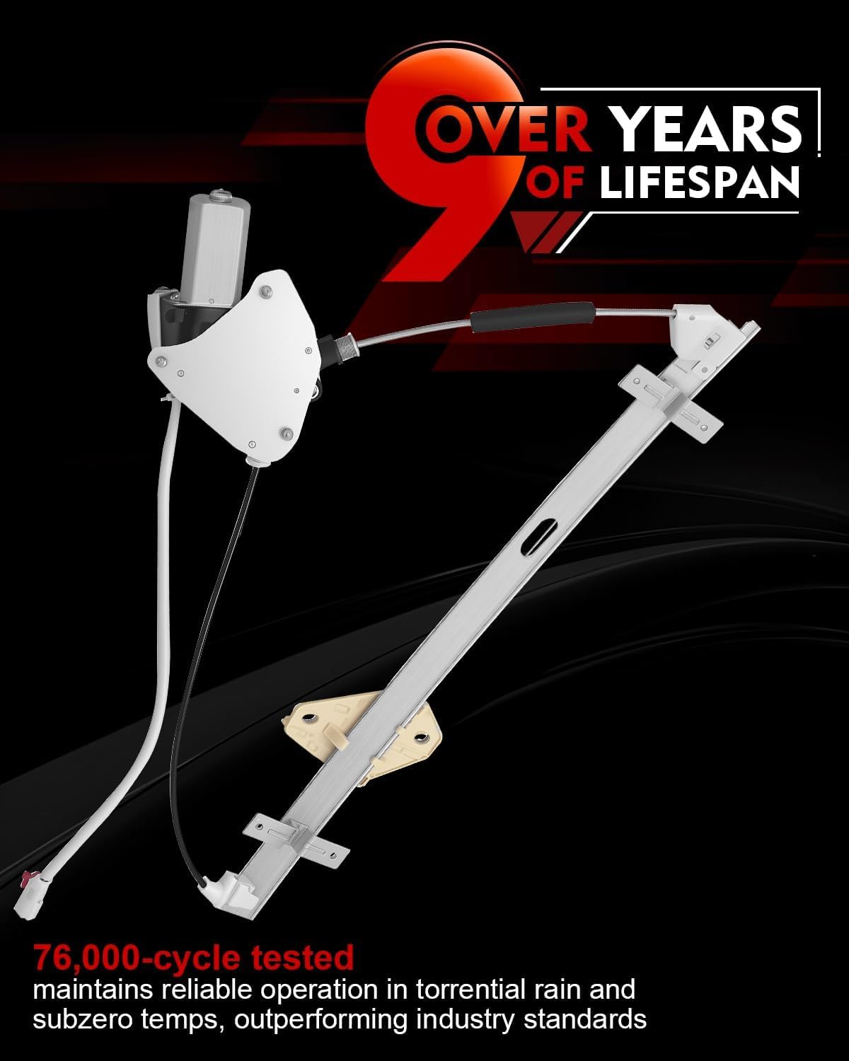 Front Right Passenger Side Power Window Regulator with Motor for:-Honda CRV CR-V 2002 2003 2004 2005 2006, 02 03 04 05 06, 2 Pins Connector Replace 72210-S9A-A02 741-303 74130 HO1351111 WL44095