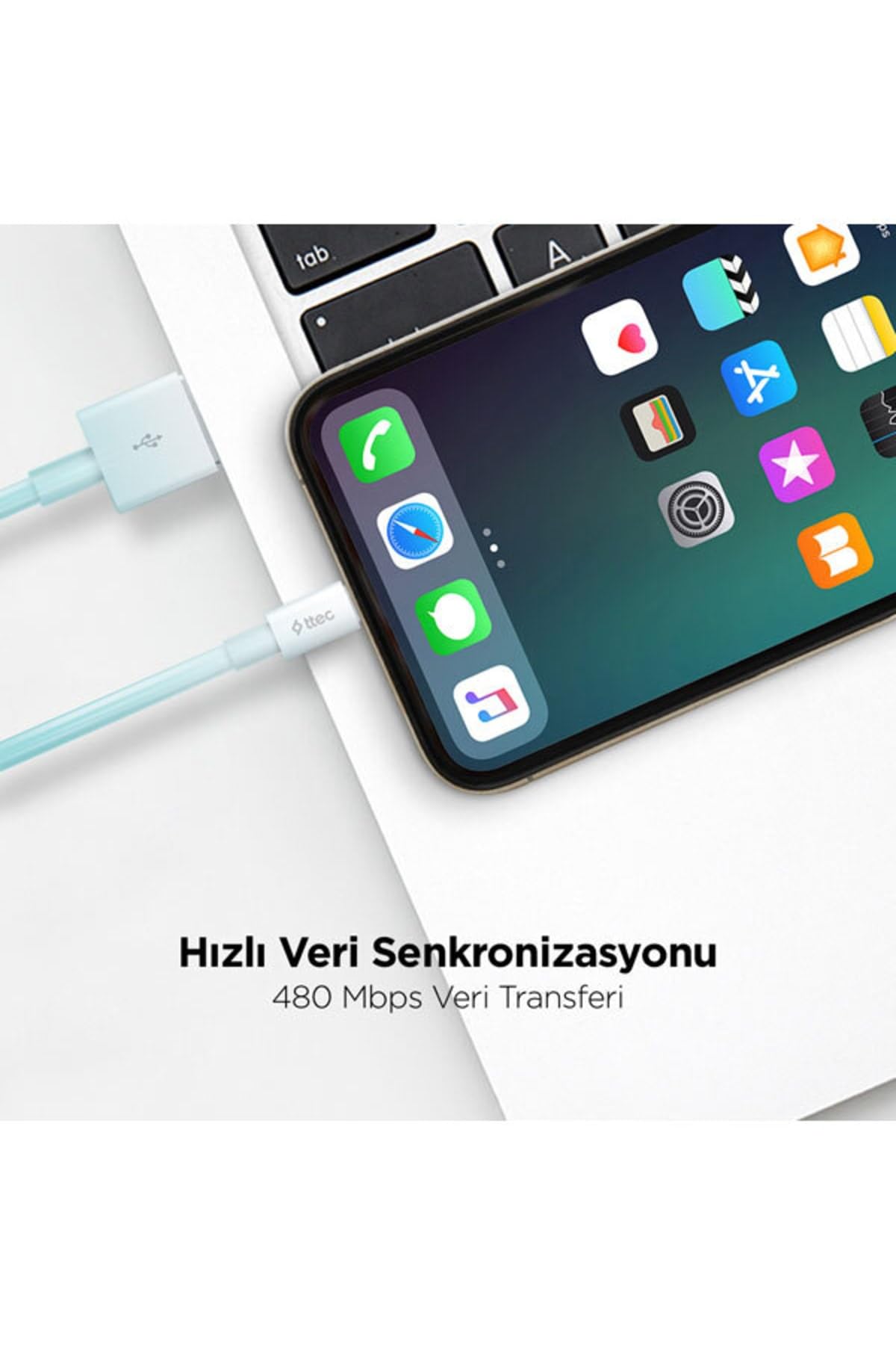 ttec Micro Usb 120cm Şarj Kablosu, Mor