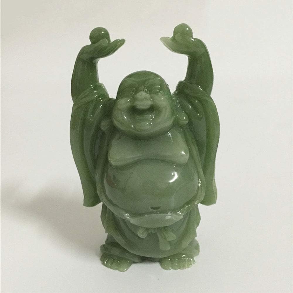 Chinese Happy Maitreya Buddha Statue Sculpture Man-Made Jade Stone Home Garden Decoration Lucky Laughing Buddha Statues Figurine